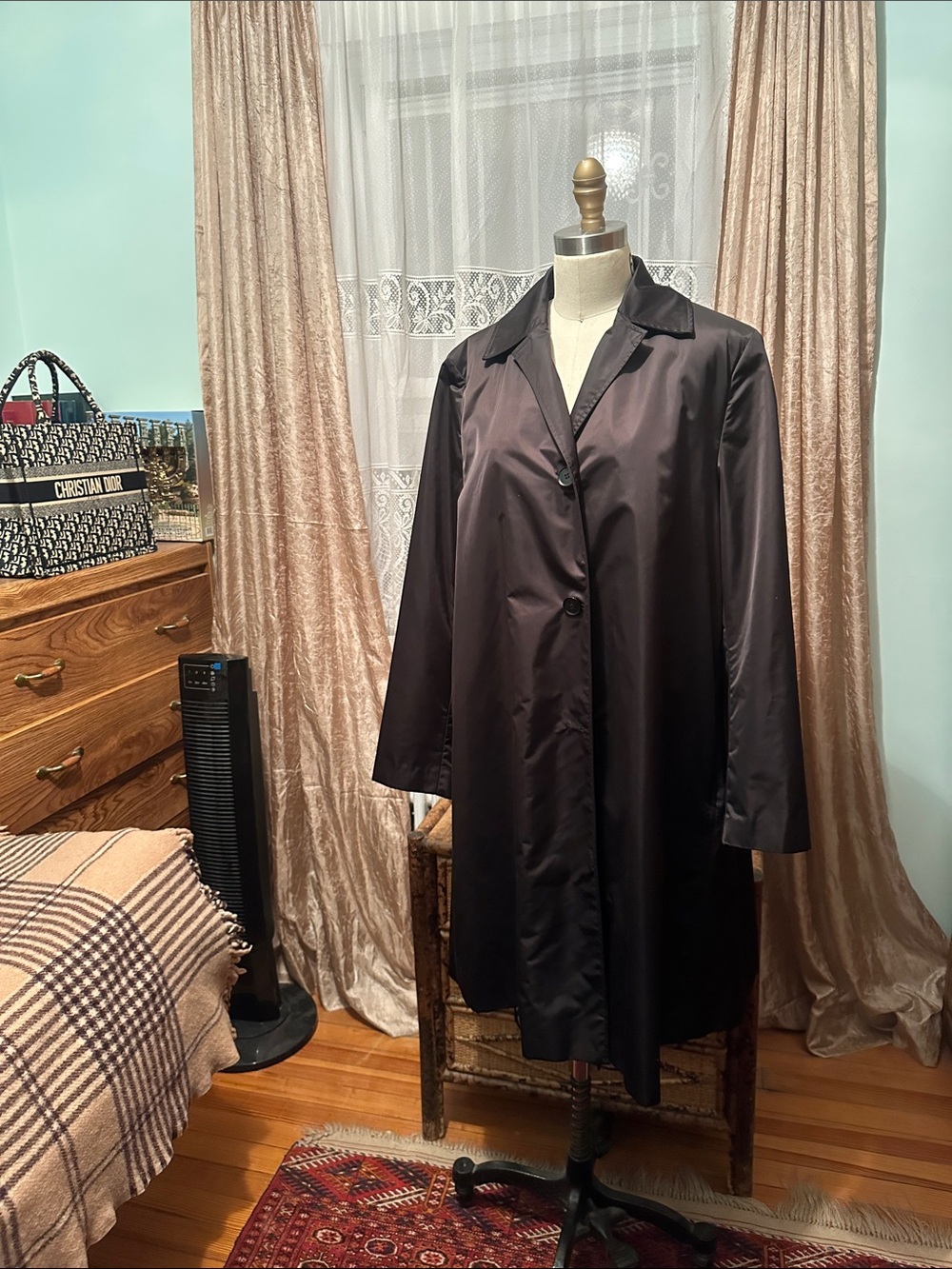 Donna Karan Men’s Black Trench Coat